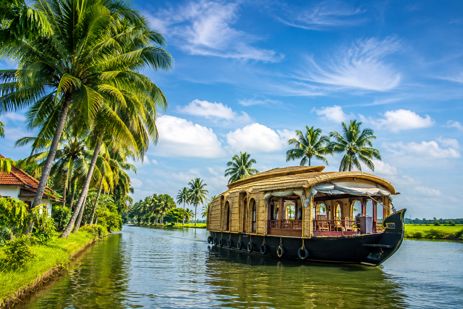 Kerala scenic backwaters and tourist destination
